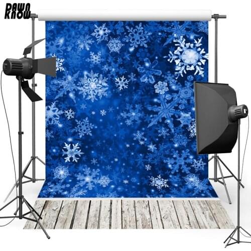 DAWNKNOW Blue Snowflake Vinyl Photography Background For Baby Floor Photo Shoot Backdrop For Christmas Photo Studio L884