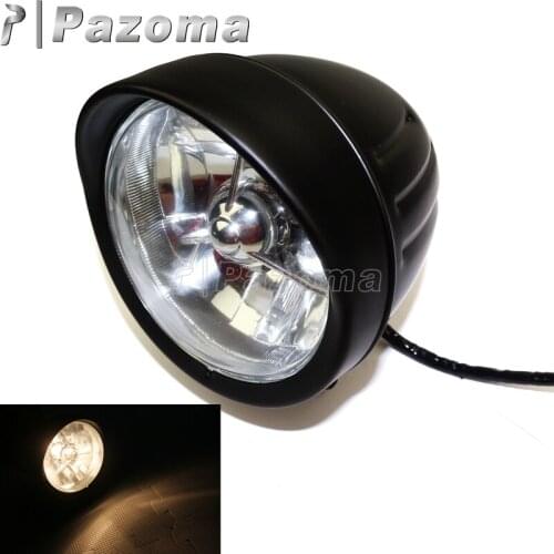 4.5" Motorcycle Vintage Headlight H4 Bulb 60/55W Motorbike Front Headlamp for Harley Softail Dyna FXSTSS FXEF Rocker Chopper