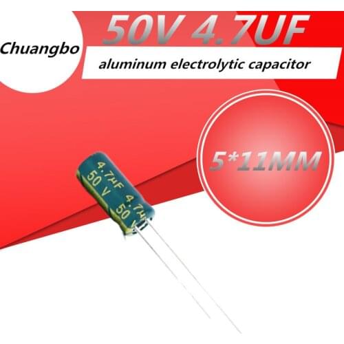 20pcs/lot Higt quality 50V 4.7UF 5*11MM aluminum electrolytic capacitor 50V 4.7UF 5*11MM