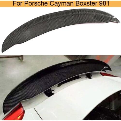 Carbon Fiber Rear Wing Spoiler for Porsche Cayman Boxster 981 2010 - 2016 Coupe Only Car Rear Trunk Wing Spoiler Boot Lip