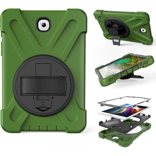Armor Coque For Samsung Galaxy Tab S2 8.0 SM-T710 T713 T715 Hand Strap 360 Rotation Stand Case Cover for Samsung T710 T713 Case