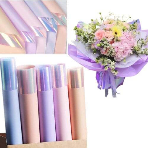 10pcs Colorful flower wrapping paper Double side Floral wrapping paper Wrapped paper flower material For wedding decoration