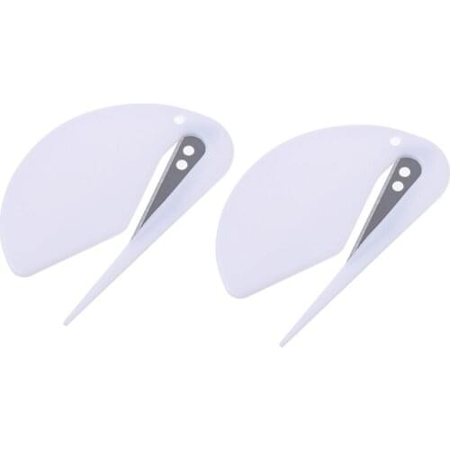 2 X Plastic Letter Opener Mail Envelope Opener Safety Paper Guarded Cutter Blade