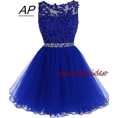 ANGELSBRIDEP Sexy Short/Mini Homecoming Dresses 2021 With Appliques Beading Vestidos Cortos Special Occasion Graduation Dresses