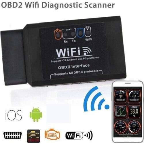 Car Scanner Diagnostic Elm 327 V2.1WIFE OBD2 iOS Automatic Wireless Code Reader Android PC Devices Tools Repairing Accessories