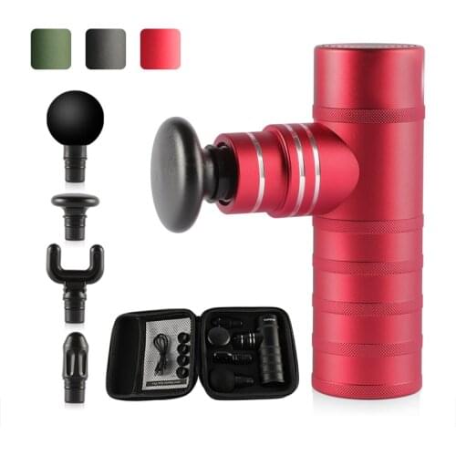 Mini Massage Gun Electric Massager Deep Tissue Percussion Muscle Massager For Pain Relief Body Massage Gun 4 Heads Dropshipping