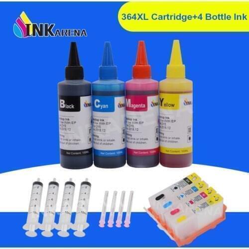 INKARENA 400ml Refill Ink + 364XL Replacement For HP 364 Printer Ink Cartridge Photosmart D5468 D5463 D5460 D7560 5510 5511 5512