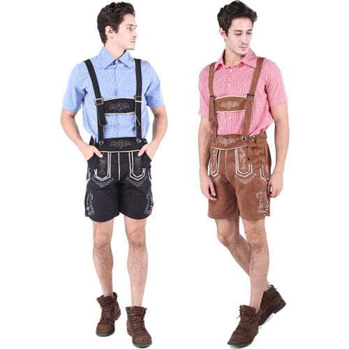High quality Oktoberfest Costume Lederhosen Bavarian Octoberfest German Festival Beer Cospaly Halloween For Men