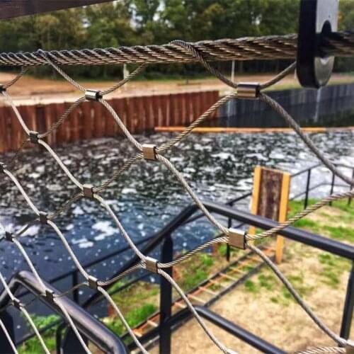 Corrosion Resistant AISI316 wire rope mesh net as balustrade security net