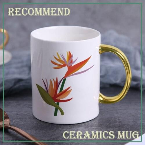 Colorful lotus pattern mug,Novelty Style Mixing Coffee Milk Cup Funny Ceramic Mug 400ml Capacity Water Cup KTZW-013