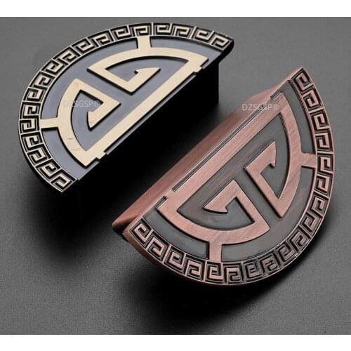 Brass Closet Furniture Knob Semicircle Cupboard Kitchen Pull Bronze Drawer Cabinet Handle Antique Jewelry box Hardware