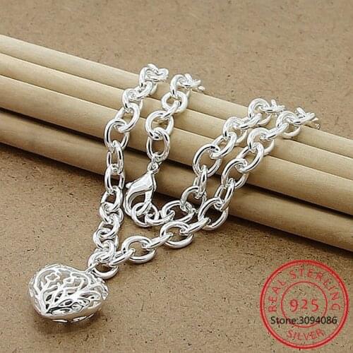 LEKANI 925 Sterling Silver Heart Charm Pendant Necklace Exquisite Senior For Woman Wedding Party Jewelry Gift