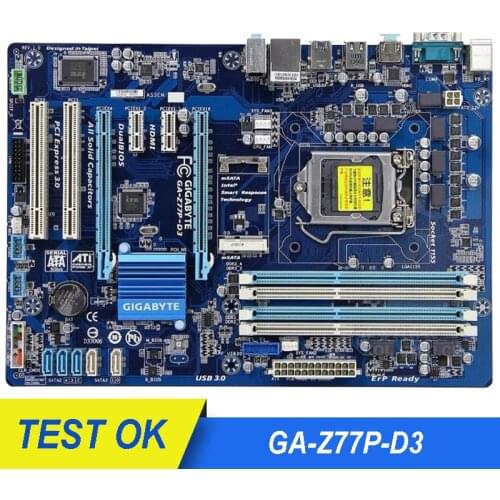 GIGABYTE GA-Z77P-D3 Desktop Motherboard Z77 Socket LGA 1155 i3 i5 i7 DDR3 32G ATX UEFI BIOS Original Z77P-D3 Used Mainboard