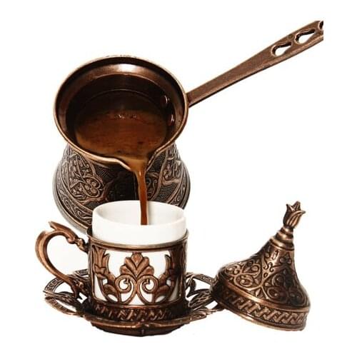 Turkish Pattern Copper Casting Coffee Pot Coffee Machine Handmade 4 Person Capacity Decorative Gift Accessory Ottoman turkey