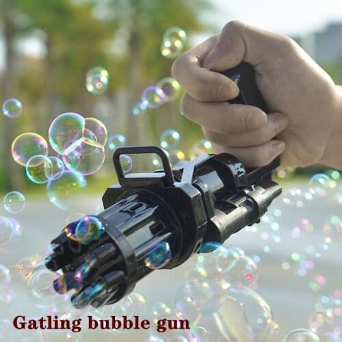 Mini Gatling Bubble Machine Toy Kids Summer Outdooc Automatic Blower Pomperos Soap Bubble Gun Boys Girls Party Atmosphere Gifts
