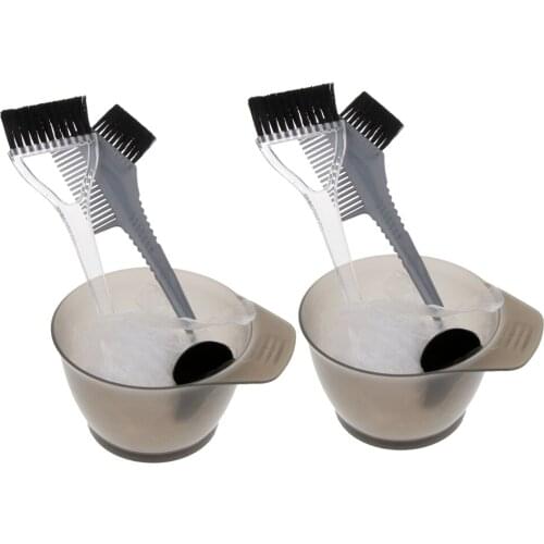 2 Hair Coloring Dye Tools Tint Cap Cape Bowl Brush Comb Ear Cover Gloves Set