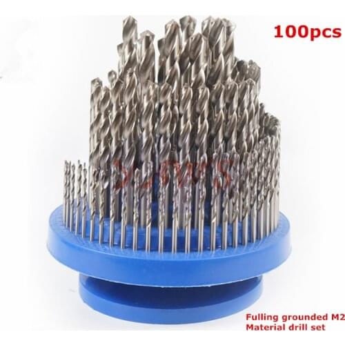 100PCS HSS Twist drill bit set,Fulling grounded M2 cutting band steel, stainless steel and other materials