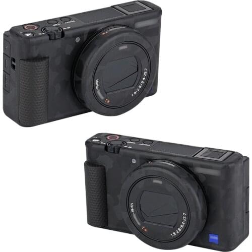 Kiwi Anti-Scratch Camera Body Sticker Protective Skin Film Kit For Sony ZV-1 ZV1 Anti-Slide Cover Protector Shadow Black