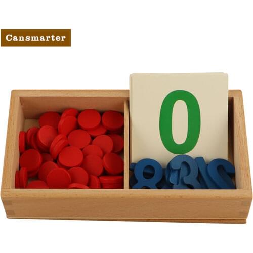 Educational Preschool Game Puzzles Training Math Toy Puzzles Wood Montessori Materials Cards Box Toys 1-10 Numbers