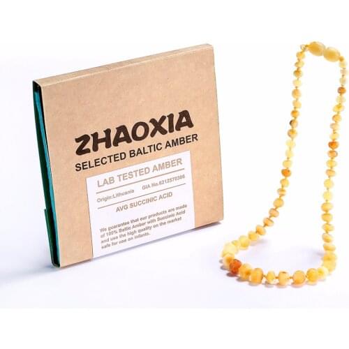 Baltic Amber Teething Necklace/Bracelet for Baby(Butterscotch Raw - UnPolished) - Handmade in Lithuania - 3 Sizes