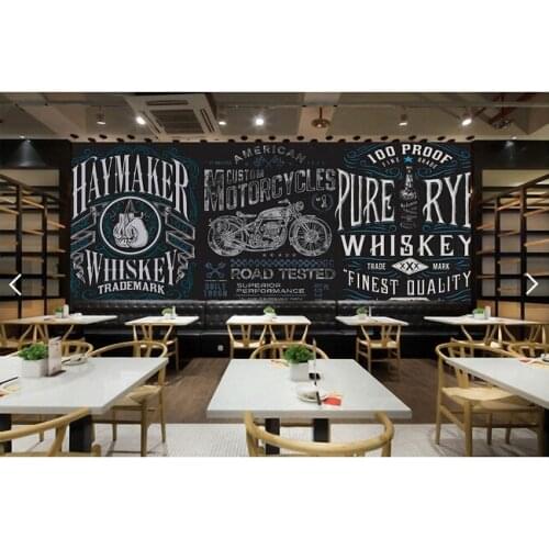 Custom retro wallpaper, personality background painting used in hotel restaurant coffee shop background wall vinyl wallpaper