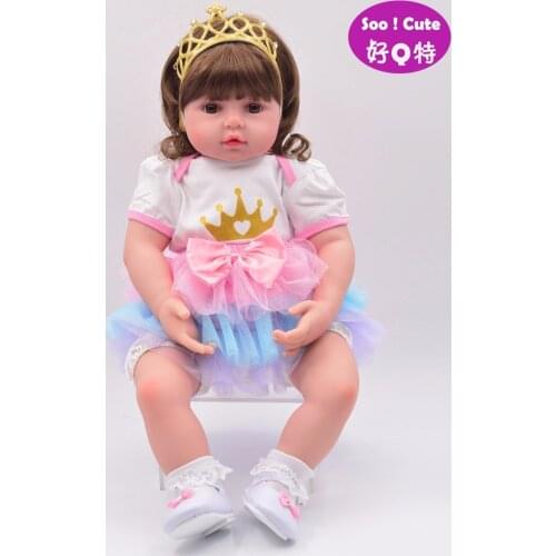 Silicone Reborn Baby Doll Toys Lifelike 61cm Alive Babies Dolls Bedtime Educational Play House Girls Fashion Birthday Brinquedos