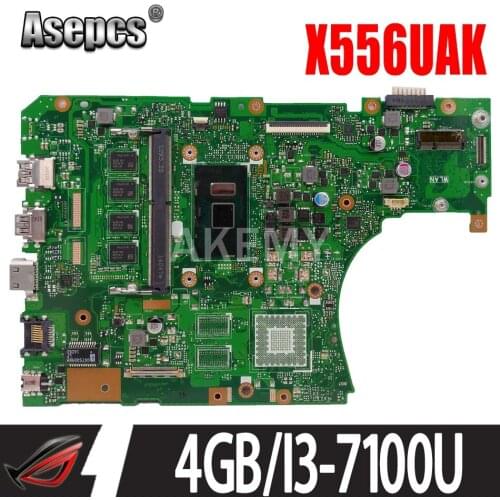 X556UAK 4G/I3-7100U (V2G)Mainboard For Asus X556U X556UJ X556UV X556UAM X556UA Motherboard 90NB09S0-R00140