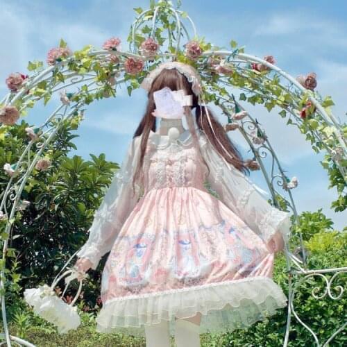 Japanese Kawaii Angel Hourglass Lolita Dress Girl Jsk Sling Sleeveless Dress renaissance gothic dress tea party sweet lolita jsk