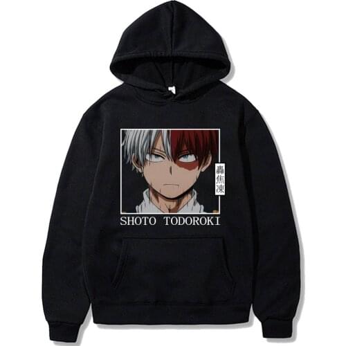 Funny Mens Hoodies My Hero Academia Unisex Hoodies Sweatshirts Shoto Todoroki 90s Anime Hoody Hip Hop Tops