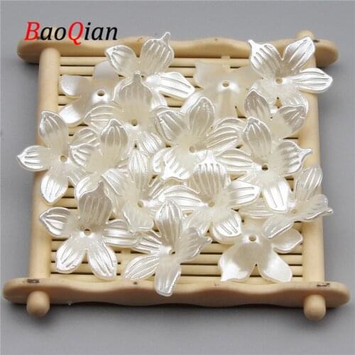 100pcs 19mm Flower Shape Acrylic Loose Beads Jewelry Making Charm Jewelry Accessories DIY Necklace Bracelet Beads Spacer Beads
