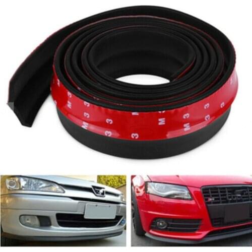 2.5M/ROLL 60MM WIDTH Car Front Bumper Lip Splitter Protector Body Spoiler Valance Chin Rubber Black universal spoiler lip
