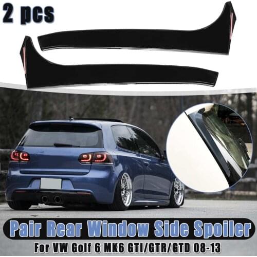 2Pcs Car Rear Window Side Spoiler Wing Canard Canards Splitter For VW Golf 6 MK6 GTI/GTR/GTD 08-13 Front Headlight Eyelid Trims