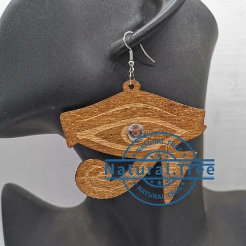 2020 Shinny Evil Eye Wooden Earrings
