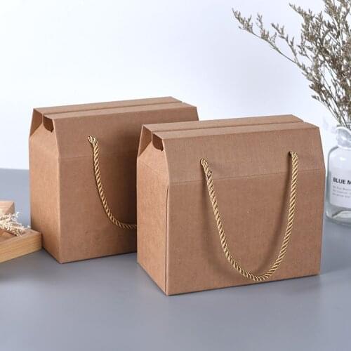 50Pcs/Lot Kraft Paper Packaging Box New year Fried Rice Cake Biscuit Packaging Gift Box