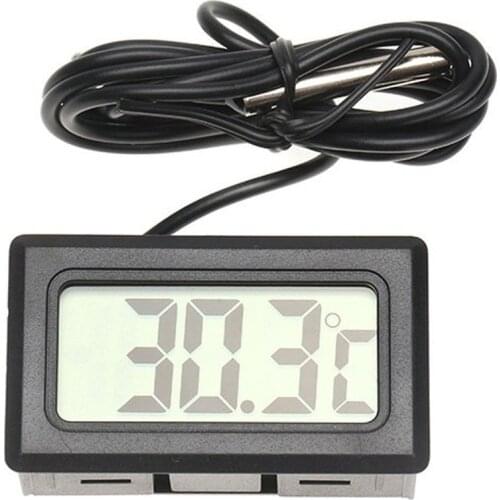 LCD Fish Tank Waterproof Temperature Thermometer Meter Reptile Aquarium Waterproof Probe Thermometer WITHOUT BATTERY Digital