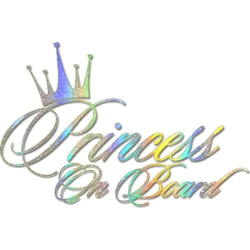 DecalsMe Princess Baby On Board Car Sticker 3D 16.5CM Funny Car Decal Reflective Vinyl Car Sticker Car Styling Warning Decals