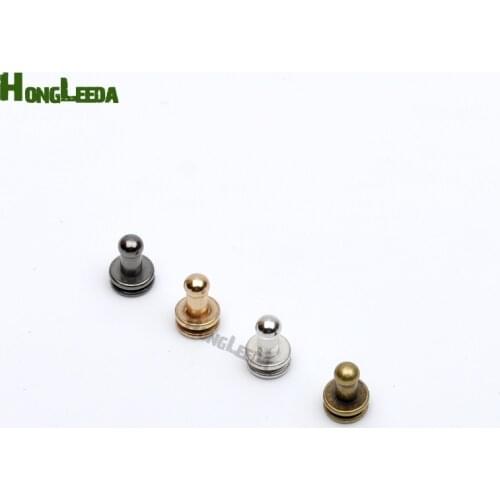 DIY 80sets/lot 4*7*8mm brass screw knob rivets handbag belt shoes watchband metal rivets silver/black/bronze/gold ZD027