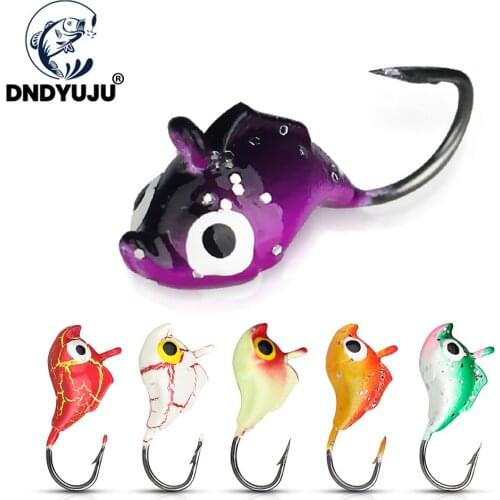 DNDYUJU 6Pcs 18.5mm/1.8g Dolphin shape Ice Fishing Lure Mini Metal Bait Ice Jig 6 Color Mini Lead Winter Fishing Hook