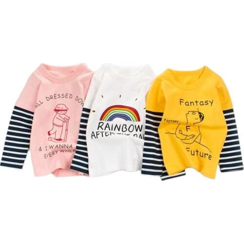 Cotton Girls T-Shirt Long-sleeve Baby Kids O-Neck Bottoming Shirt for Children Clothes New Spring Autumn Girl Tops