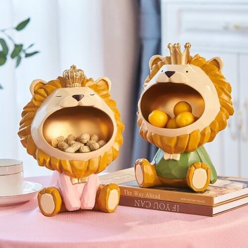 Homelily Creative Home Decoration Nordic Modern Lion Household Entrance Key Storage Ornaments Lovely Living Room Figurines