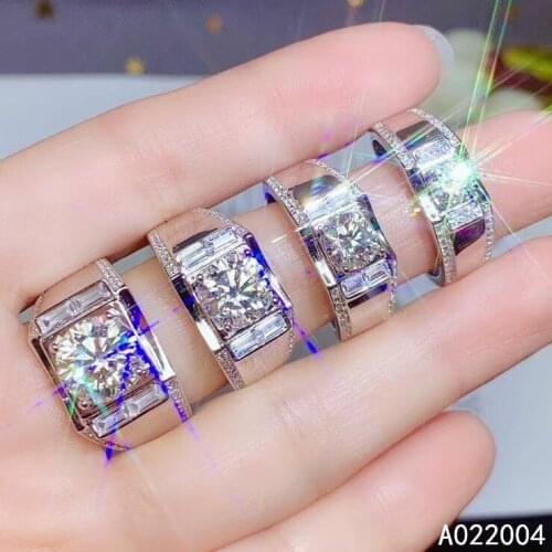 KJJEAXCMY fine jewelry 925 sterling silver inlaid Mosang Diamond gemstone men ring noble support detection