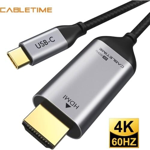 CABLETIME USB C HDMI-Compatible Cable Thunderbolt 3 Type C to HDMI-compatible Converter for MacBook Huawei Mate 30 Pro N307