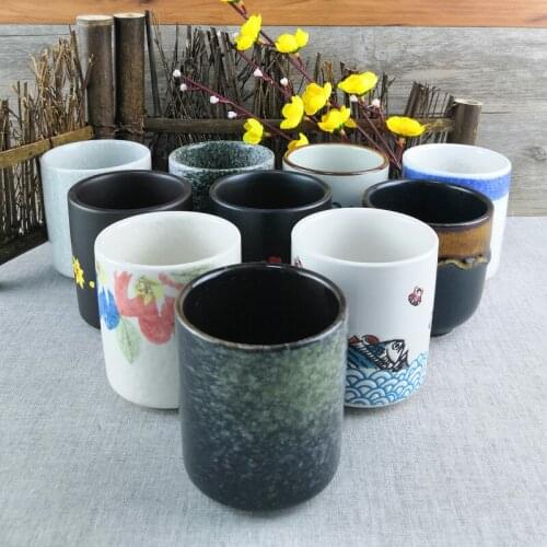Ceramic water mug japanese-style teacup restaurant cuisine tableware retro creative commercial tea cup porcelain cup