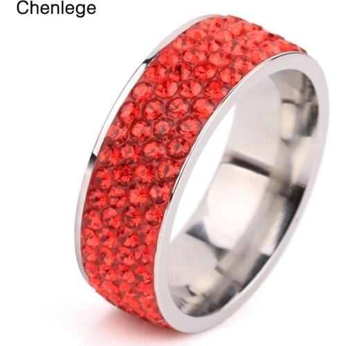 Chenlege new arrival fashion crystal rings for women wedding ring full rhinestone stainless steel CZ rings jewelry