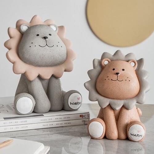 Creative Nordic Children Piggy Bank Decorations Home Room Decorations Living Room TV Cabinet Lion Knickknacks Cute
