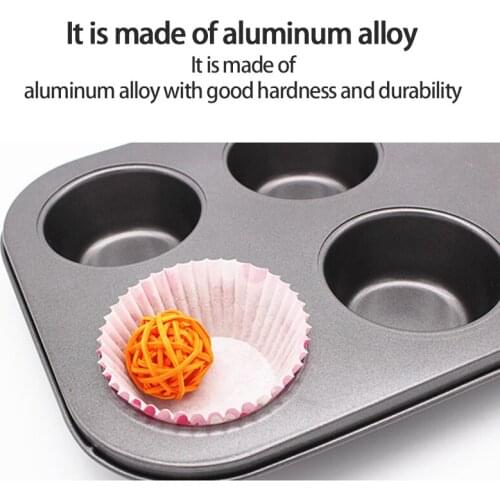 6 Holes Square Cupcake Pan Muffin Tray Cupcake Mold Muffin Pan Carbon Steel Baking Pan Non Stick Bakeware Biscuit Pan
