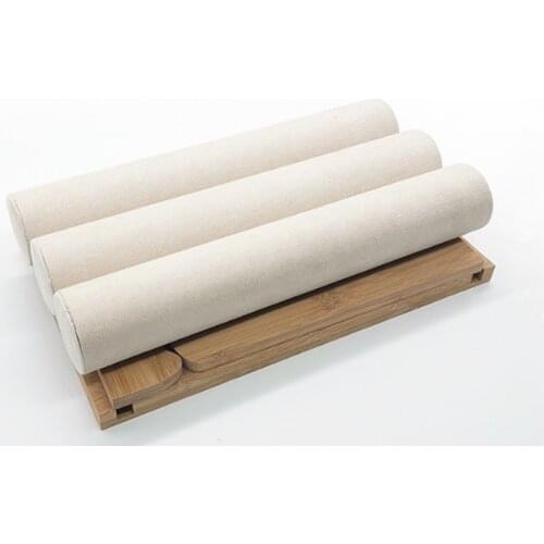 Hot Sale Bamboo Three-layers Bracelet Watch Displays Stand Bracelet Watch Necklace Head Rope Storage Rack Ring Jewelry Displays