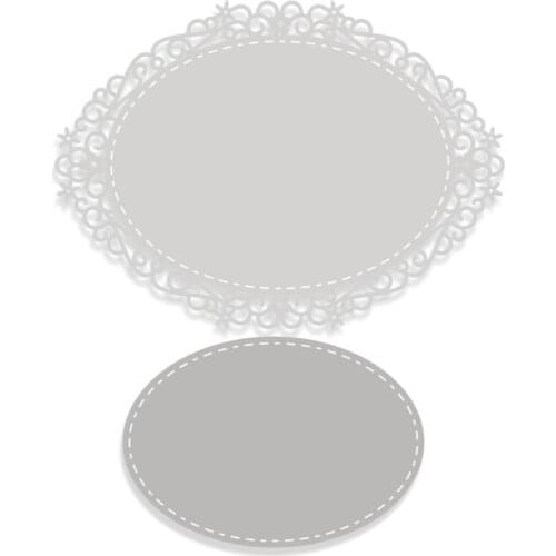 2020 New Oval Frame Lace Metal Cutting Dies For Cut Paper Craft Making Album Background Greeting Card Scrapbooking No Stamps Set