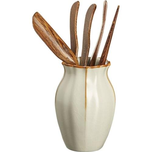 Tea Ceremony Utensil Tools Set Tea Accessories Tube Spoon Tongs Tea Needle Kung Fu Tea Ceremony Set Tea Utensils 6pcs/set