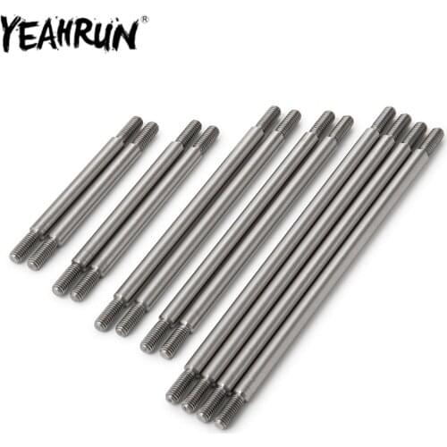 YEAHRUN 12PCS Metal Link Rod Kit Sturdy Vehicle Steering Suspension Linkage for 1/10 Traxxas TRX6 RC Crawler Truck Car Parts